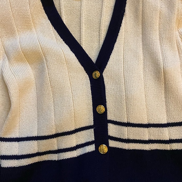 St John Striped V-Neck Sweater - Picture 7 of 10